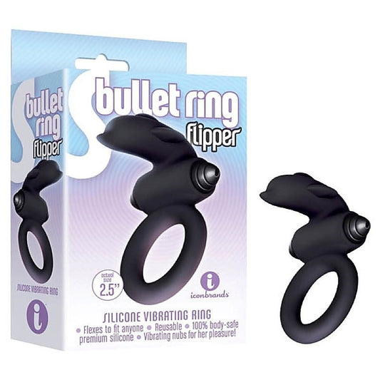 The 9's S-Bullet Cock Ring Flipper by Icon Brands