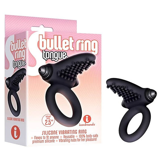 9's S-Bullet Cock Ring - Tongue by Icon Brands