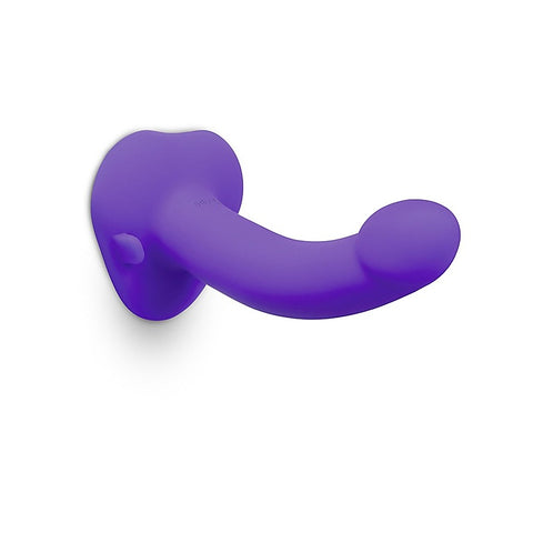 Vibrating Curved Silicone Dildo Strap-On Kit by B-Vibe