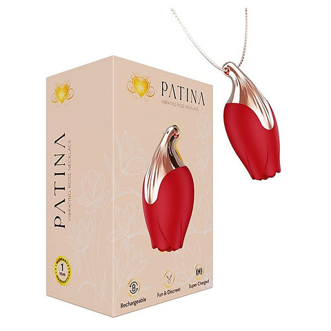 Patina Vibrating Rose Necklace Clit Vibe by Full Circle