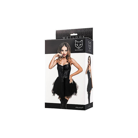 Glossy Elisia Noir Womens Wetlook Dress by ToyFa