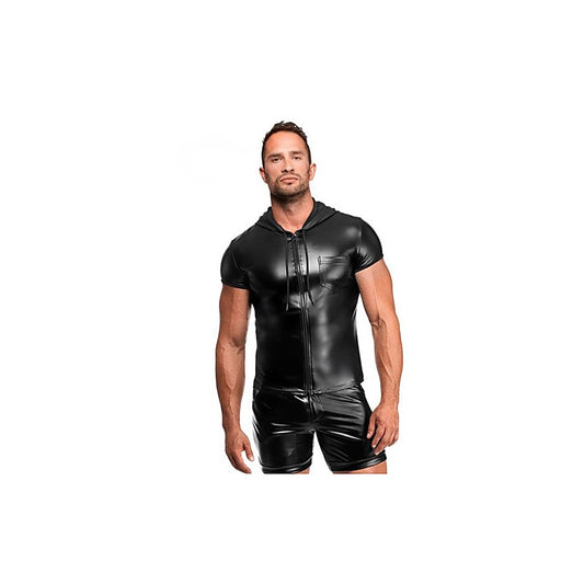 Vexen Hooded Powerwetlook T-Shirt by Noir Handmade