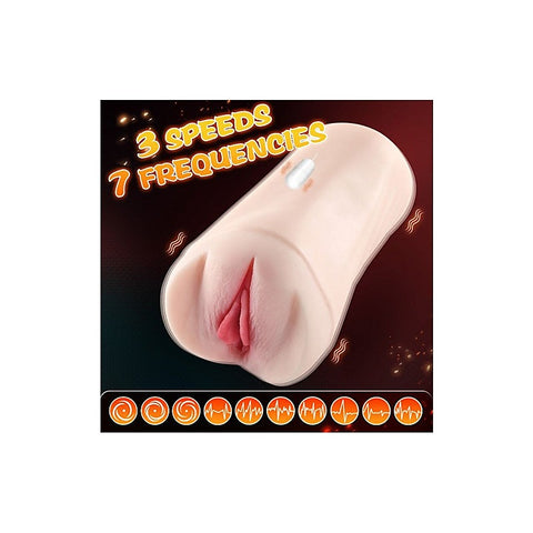Penny Pussy Dual Layer Vibrating Male Masturbator by XISE