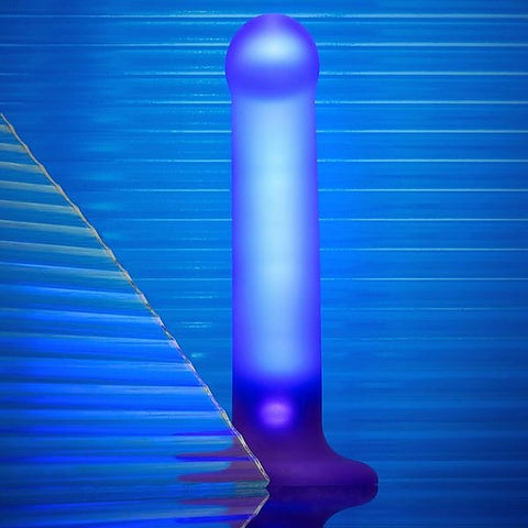 Glow LED Realistic Dildo Purple by Strap-On-Me
