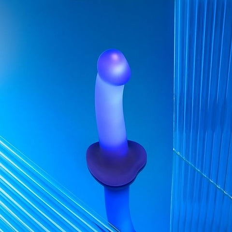 Glow LED Realistic Dildo Purple by Strap-On-Me