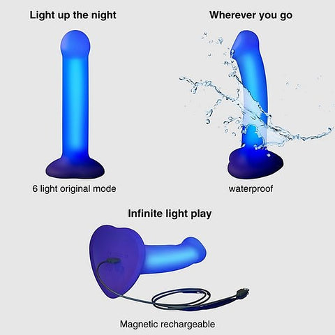 Glow LED Realistic Dildo Purple by Strap-On-Me