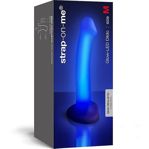 Glow LED Realistic Dildo Purple by Strap-On-Me