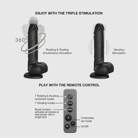 Rotating and Vibrating Realistic Dildo Large by Strap-On-Me