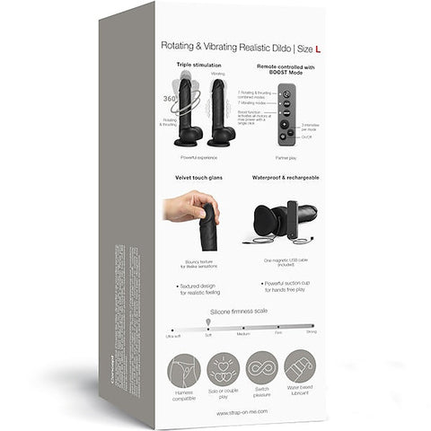 Rotating and Vibrating Realistic Dildo Large by Strap-On-Me
