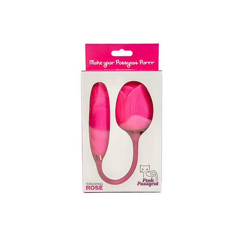 Pink Pussycat Thrusting Rose Vibrator by Cousins Group