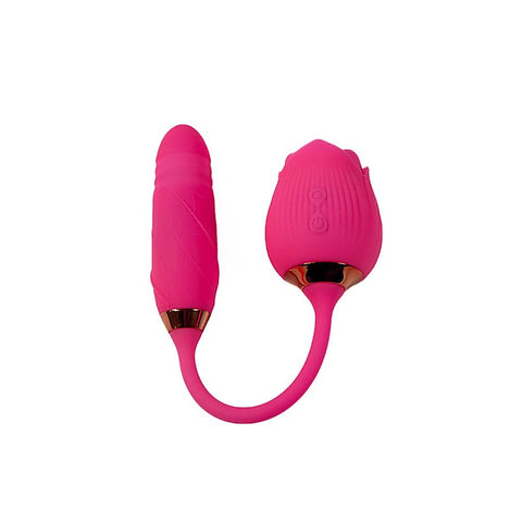 Pink Pussycat Thrusting Rose Vibrator by Cousins Group