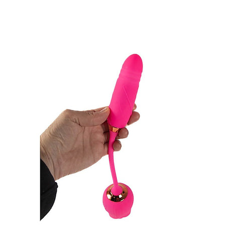 Pink Pussycat Thrusting Rose Vibrator by Cousins Group