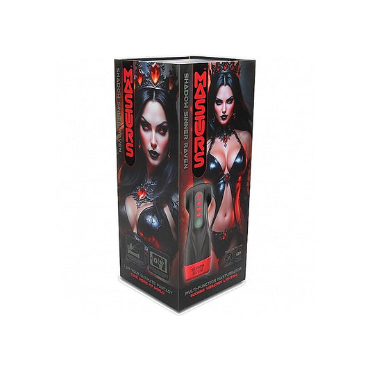 Raven Shadow Sinner Vibrating Masturbator by Shots Toys