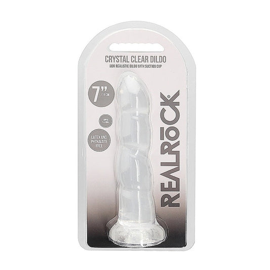 Realrock Crystal Clear Non Realistic Suction Cup Dildo 13cm
