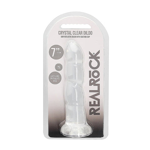 Realrock Crystal Clear Non Realistic Suction Cup Dildo 13cm
