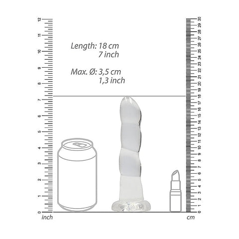 Realrock Crystal Clear Non Realistic Suction Cup Dildo 13cm