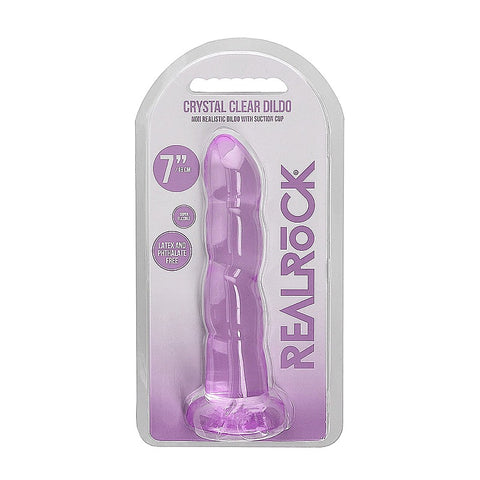 Realrock Crystal Clear Non Realistic Suction Cup Dildo 13cm