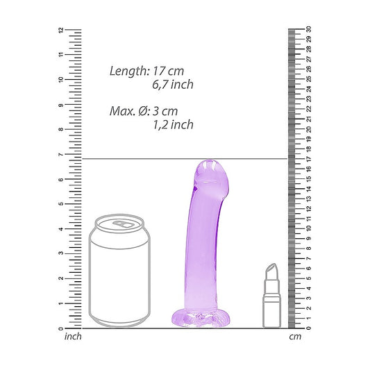 Realrock Crystal Clear Suction Cup Non Realistic Dildo