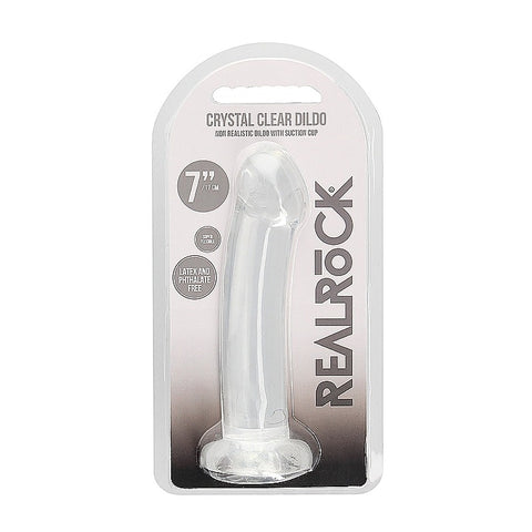 Realrock Crystal Clear Suction Cup Non Realistic Dildo