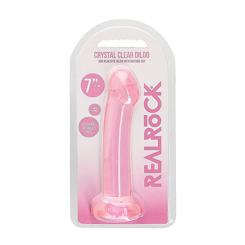 Realrock Crystal Clear Suction Cup Non Realistic Dildo