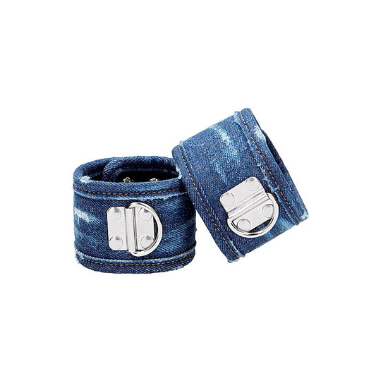 Roughend Denim Style Fetish Ankle Cuffs by Shots Toys