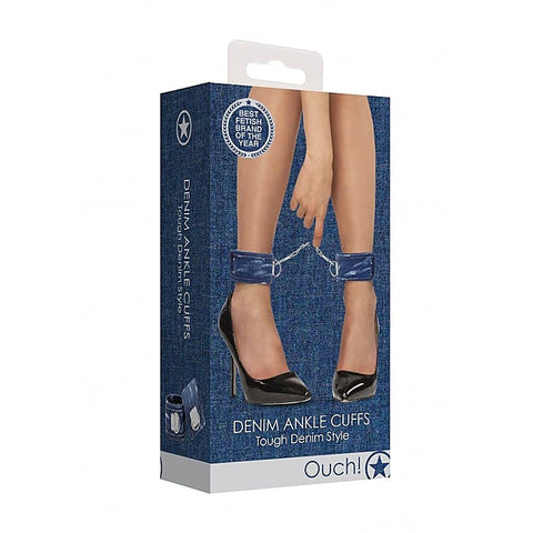 Roughend Denim Style Fetish Ankle Cuffs by Shots Toys