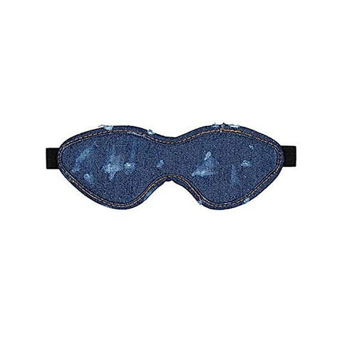 Fashionable Denim Bondage Eye Mask by Shots Toys
