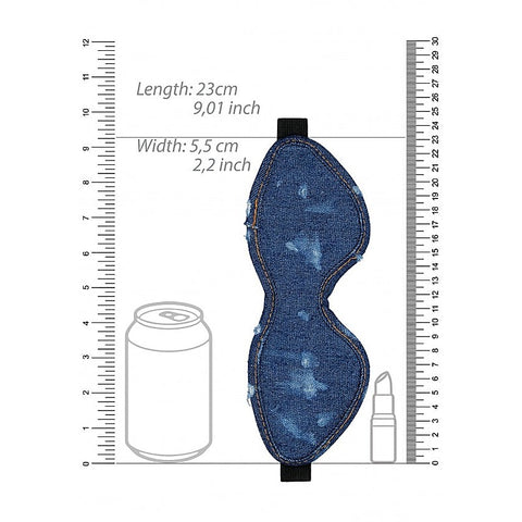 Fashionable Denim Bondage Eye Mask by Shots Toys