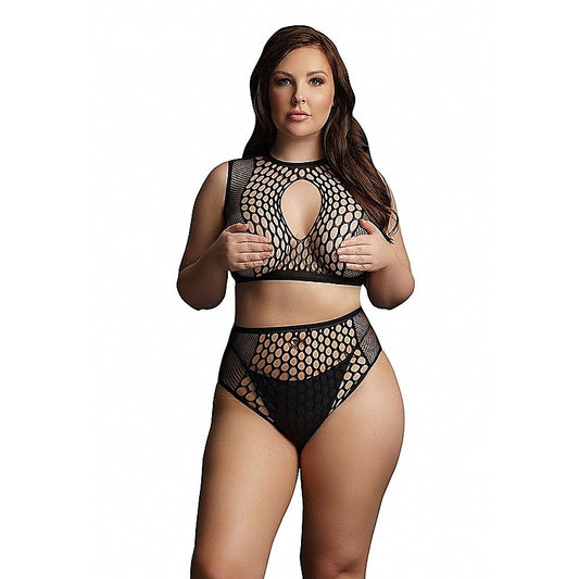 Le Desir Duo Net Key Hole Women's Sexy Bra Set by Shots Toys