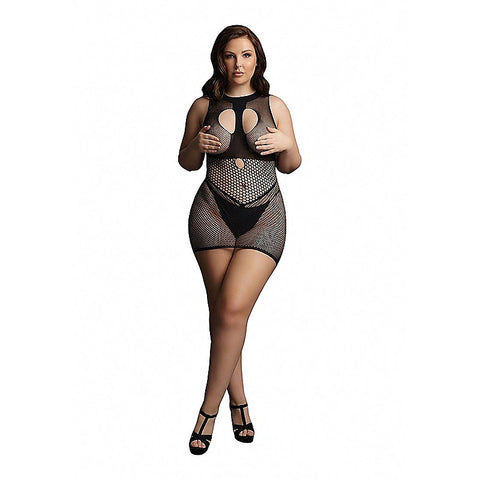 Le Desir Duo Net Open Cup Mini Dress by Shots Toys