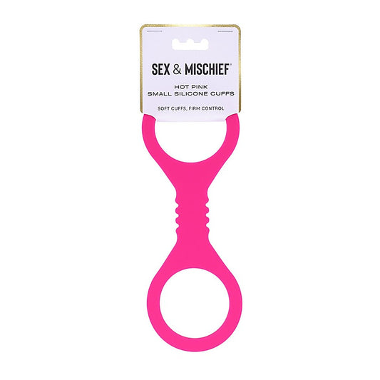 Sex & Mischief Hot Pink Silicone Hand Cuffs by Sportsheets