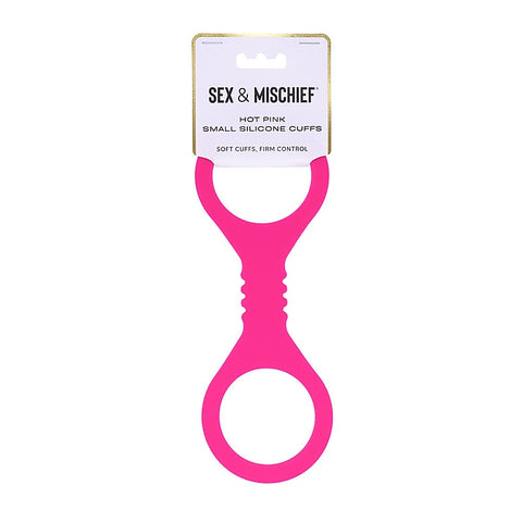 Sex & Mischief Hot Pink Silicone Hand Cuffs by Sportsheets