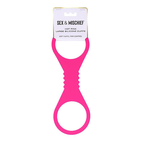 Sex & Mischief Hot Pink Silicone Hand Cuffs by Sportsheets