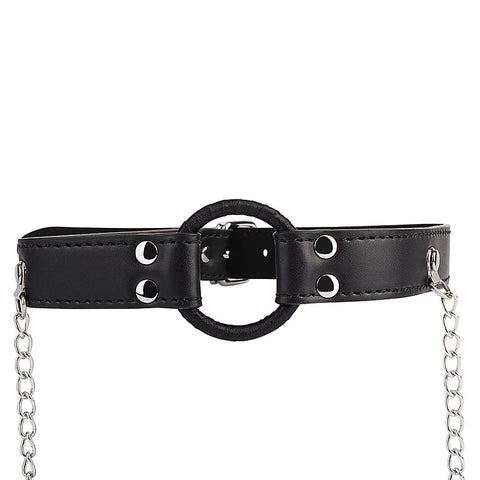 Breathable O-ring Gag with Nipple Clamps by Chisa