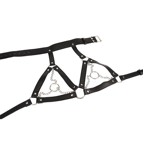 Fetish Breast Harness With O-ring Chains by Chisa