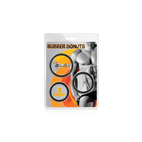Rubber Donuts 3 Piece Cock Rings by SI Novelties