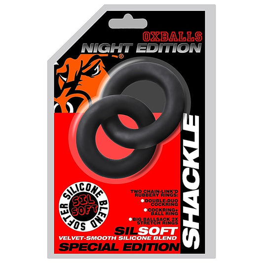 Shackle Double Linked Silicone Cock and Ball Ring by Oxballs