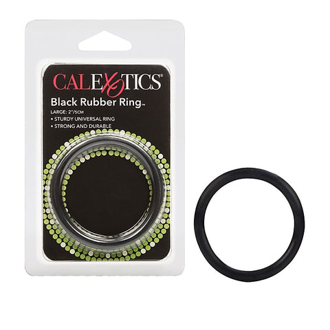Stretchy Mens Rubber Cock Ring Black by California Exotics