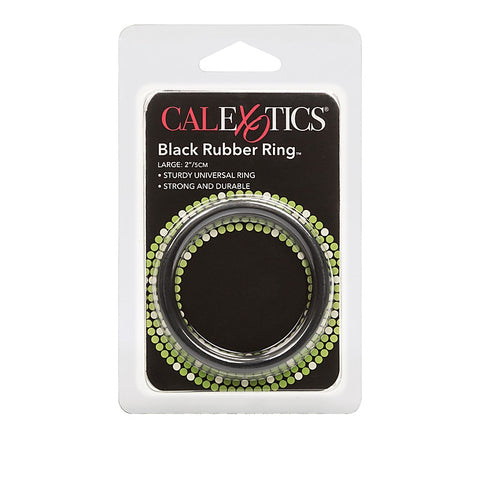 Stretchy Mens Rubber Cock Ring Black by California Exotics
