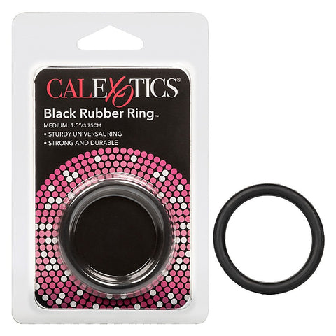 Stretchy Mens Rubber Cock Ring Black by California Exotics