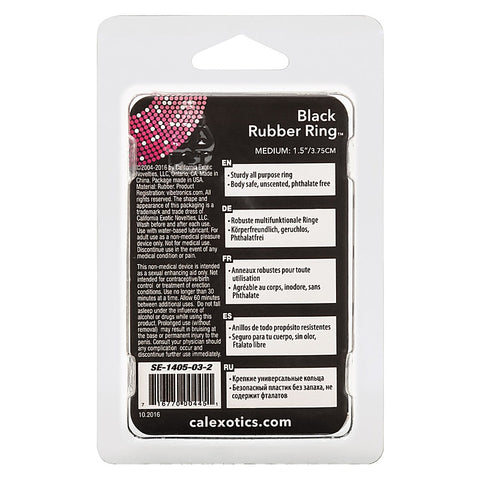 Stretchy Mens Rubber Cock Ring Black by California Exotics