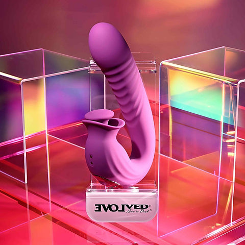 Deep Ecstasy Thrusting and Tapping Vibrator by Evolved