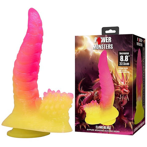 Flame Beast Rippled Monster Silicone Dildo by Baile