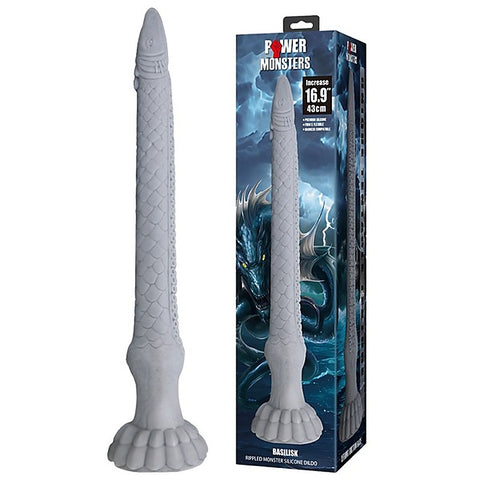Basilisk 16.9 Inch Rippled Silicone Dildo by Baile