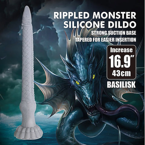 Basilisk 16.9 Inch Rippled Silicone Dildo by Baile