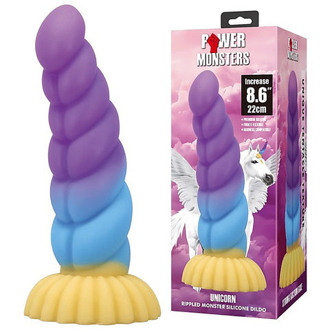 Unicorn 22 cm Suction Cup Silicone Dong by Baile