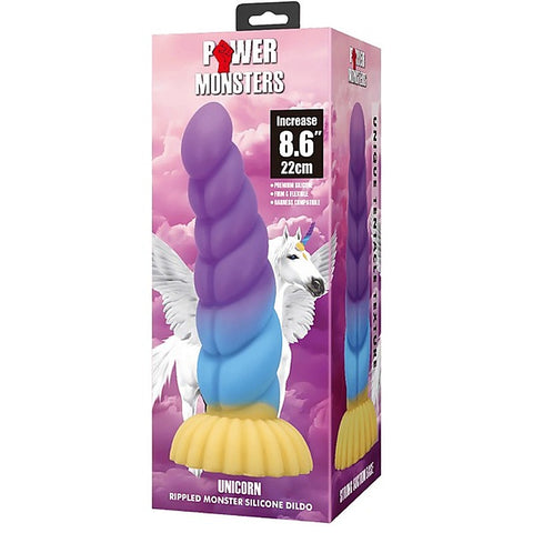 Unicorn 22 cm Suction Cup Silicone Dong by Baile