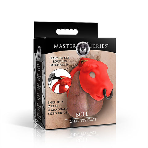 Master Series Bull Theme Male Chastity Cage by XR Brands