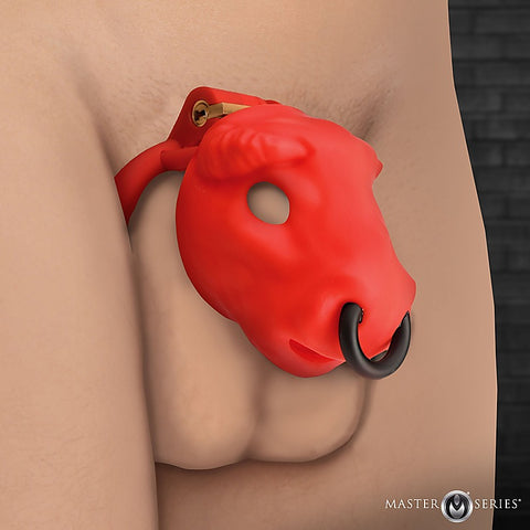 Master Series Bull Theme Male Chastity Cage by XR Brands