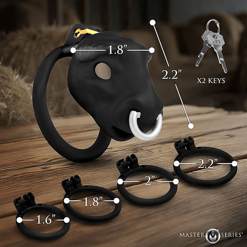 Master Series Bull Theme Male Chastity Cage by XR Brands
